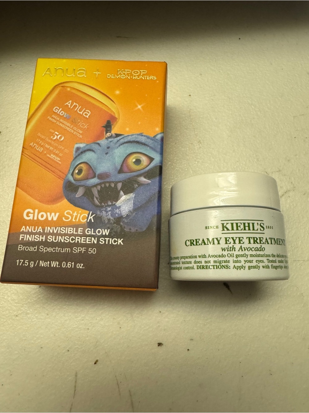 NIB Kiehl’s Anua Glow & Go Skincare Duo Eye Cream SPF 50 Sunscreen
